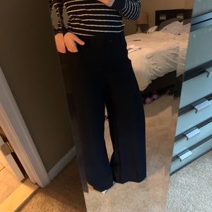 Navy blue LOFT wide leg trousers
